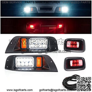 Golf Cart LED Headlight and Tail light Light Kit for EZGO TXT 1996-UP Gas & Electric (12V Input)