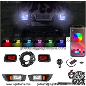 Golf Cart LED Headlight Kits for 1996-2013 EZGO TXT Carts (12V-48V), with Tail Lights, Turn Signals Kits, Brake Lights and Safe Daytime Running Lights