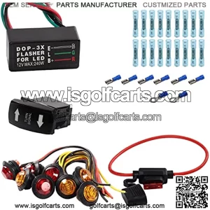 SXS UTV LED Street Legal Kit, DIY ATV Turn Signals Lights Rocker Switch with Flasher Relay Compatible with Can Am Maverick x3 UTV, Yamaha, Polaris, Honda, RV Vehicle Off-Road Pickup