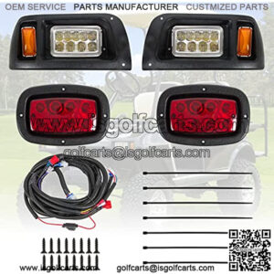 Golf Cart LED Headlight And Tail Light Compatible with 1993 - Up Club Car DS Golf Carts 12V