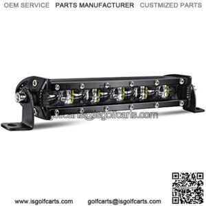 CO LIGHT Led Light Bar Single 7 inch Slim Single Row Lightbar Driving Combo Beam Off Road Work Lights with Mounting Brackets & 6D Reflectors for Truck, Car, Cabin, Boat, ATV, UTV