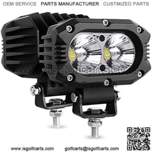 LED pods light 2PCS 4 Inch 80W Flood Light Bars Single Row 8000LM Off Road Driving Fog Light for Truck SUV Boat