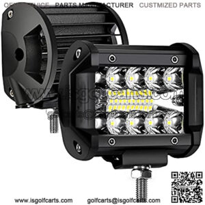 4 Inch LED Pod Lights, Spot Flood Driving Light 120W 12800 Lumens Off Road Lights Combo, Super Bright IP68 Waterproof Pod Light Bar Work Light for Jeep Truck ATV UTV Golf Cart Boat, Pack of 2