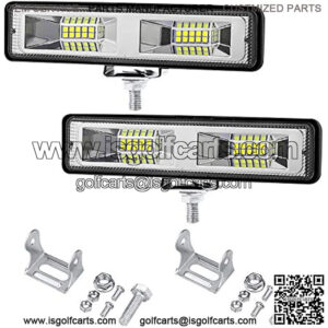 Golf cart Lights, 6 inch LED Light Bar 48W 6000K Super Bright Off Road Driving Work Light for ATV UTV Car Truck Golf Cart