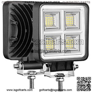 LED Tractor Lights 2PCS 4Inch 11400LM 12V Flood Beam Driving Lights Square LED Work Light for Truck Off Road Vehicles Equipment Boat