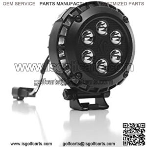 300 4" Round LZR LED Black 24w Driving Light - Pair Pack System with Wiring Harness,White