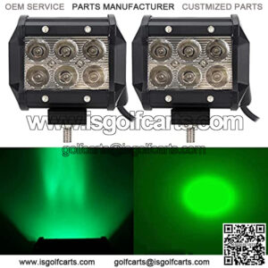 Green Led Driving Hunting Lights 18W 4" Spot Light Bar Pod for Off-Road Pick-up Van Boat Tractor Fishing Hunting Deck Trailer Navigation Waterproof Lighting 12V 24V 2pcs