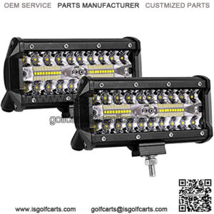 6 Inch LED Pod Lights, SWATOW INDUSTRIES 2PCS 240W Spot Flood Combo Light Bar Triple Row LED Driving Light Off Road Fog Lights LED Work Light for Truck Tractor SUV ATV UTV Boat