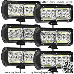 7 Inch LED Light Bar, 240W 24000lm LED Lights for Tractors, LED Work Lights for Truck, Spot Flood Combo Beam Off Road Light Pods Fog Lights for Boat Trailer Pickup Boat Car SUV ATV RV, 6Pcs