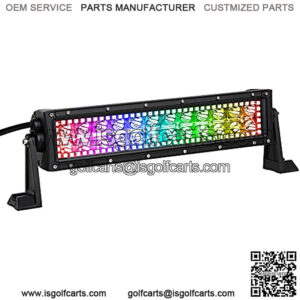 12inch 72w Spot Lights LED Light Bar with Chasing RGB Halo Strip remote&Bluetooth controlled Flashing Modes for atv Lights