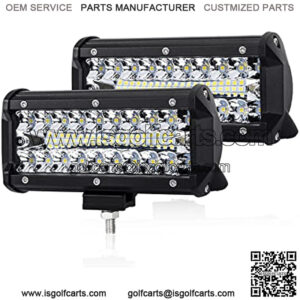 7 Inch LED Pods Spot Flood Combo Beam Liteway 24000 LM Triple Row Light Bar Off Road Driving Led Work Lights for UTV ATV Jeep Truck Boat, IP68 Waterproof 2 Pack LED Light Bars