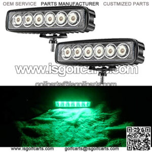 Green Led Light Bar 2PCS 18W Spot Driving Fog Light Off-road Work Light Waterproof Compatible for Jeep Boat ATV SUV Truck Pick-up Van Fishing Hunting Navigation 12v 24v