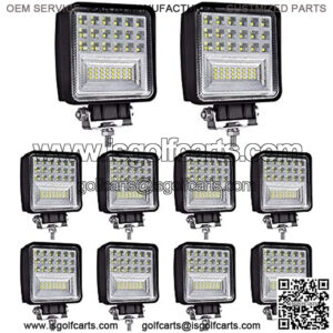 LED Light Pods, 4inch 126W Square LED Work Light, Spot & Flood Light Off Road Light, Led Fog Light Truck Light Driving Light Boat Light for Truck Pickup Jeep SUV ATV UTV Waterproof (10 Pack)