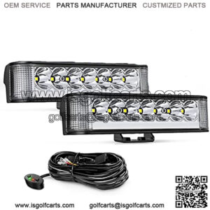 Side Shooter LED Pods with DRL 6.5 Inch 2089LM Spot Flood Combo LED Light Bar w/ 16AWG Wiring Kit for LED Fog Light Driving Light Auxiliary Light on Truck ATV UTV Jeep