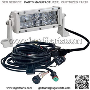 8" White 4D Series 36w LED Light Bar Combo Beam Plug and Play Harness for Marine Boat Fishing Vessel 12v-24v