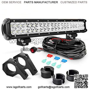 20 Inch 126W Spot Flood Combo LED Light Bars Off-Road Light Mounting Bracket Horizontal Bar with Off Road Wiring Harness