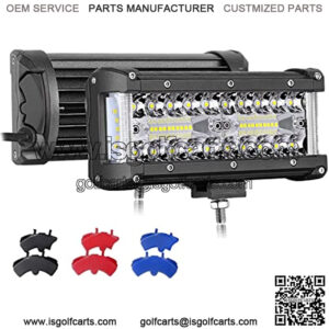 Side Shooter Led Pods,Auto Power Plus 300W 7 Inch Led Light Bar Spot Flood Combo Led Work Light Triple Row Super Bright Off Road Driving Fog Lights Led Cubes for Truck UTV ATV Boat 2PCS