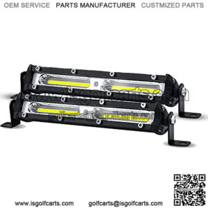 2-Pack 7Inch 26000LM Off-Road Light Bar, 80W 6500K White Ultra-Slim LED Light Bar Flood Light Waterproof Off Road Driving Lighting COB LED Driving Fog Lights for Offroad Trucks ATV UTV SUV