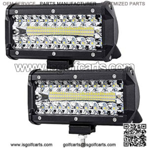 (2 Pack) ASEMI 6.5-Inch Car Light Bar 150watt Work Light Driving Fog Off Road Lights Triple Row 50 Pieces LED Chips IP67 Waterproof Spot Beam Light LED Cubes Lights for Pickup Truck ATV UTV Boat