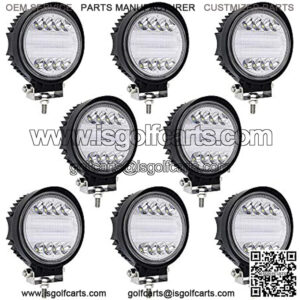 LED Light Bar Turboo 8pcs 4 inch 96w Round LED Offroad Light Pods Spot Flood Combo Work Light Off Road Driving Light Fog Lights Waterproof for Trucks Jeep ATV UTV SUV Pickup Boat