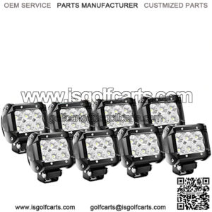 60001F-D LED Light Bar 8PCS 4Inch 18W LED Bar 1260lm Flood Led Off Road Driving Lights Led Fog Lights Jeep Lighting LED Work Light for Van Camper SUV ATV