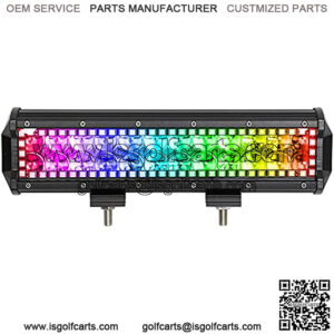 12 inch 72w Led Light Bar with Chasing RGB Halo 10 Solid Multi-Colors Over 72 Flashing Modes for Driving Fog Lamp Offroad SUV ATV Truck Boat Free Wiring Harness