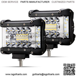 Side Shooter LED Pods 4 Inch Spot Flood Combo LED Light Bar,60W 8000LM Work Lights Off Road Driving Fog Bumper Lights for ATV UTV Truck Boat,IP68,1 year warranty(2pcs)