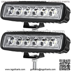 Single Row LED Light Bar 2PCS 18W 6Inch Spot Led Light Pods Light Offroad Work Light Fog Lights Driving Light for Truck Boat Tractors SUV ATV 4WD Car Golf Cart 12V 24V