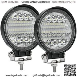 LED Fog Lights for Trucks, 4 Inch 12-30V Round LED Work Light Waterproof Flood Light Off Road Lights for ATV UTV SUV Truck, Pack of 2