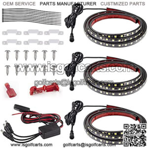 3PCS 60 Inch White LED Truck Bed Light Strip Replacement for Truck Pickup Bed RV SUV Cargo Boat Waterproof Lighting Strip Kit Tailgate Light 12v with On-Off Switch