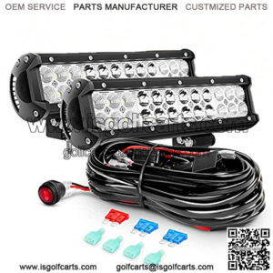 Led Light Bar 2PCS 12 Inch 72W Spot Flood Combo with Off Road Wiring Harness (ZH030)