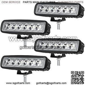 LED Light Bar 4Pcs 6Inch 18W Spot Led Work Light Bulb LED Light Pod Driving Light Fog Light Offroad Light Waterproof ATV SUV Pickup Trucks Boat 12V 24V
