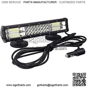 LED Light Bar 15" 216W Magnetic Light Bar Triple Row Lights Cigarette Lighter Plug Light Flood Spot Combo Beam LED Work Lamp High Power Wire Harness Kit Fog Light SUV ATV UTV 12V