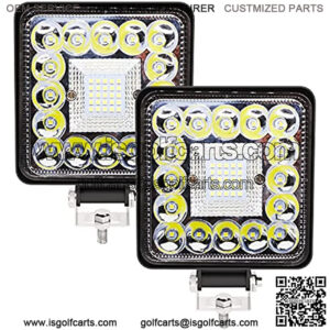 IP67 4.5inch Waterproof Spot Flood Combo LED Work Light bar,2PCS 9-36V 246W Square Driving led Light pods for Tractor,Offroad,Truck,Jeep,Golf cart Lights,Equipment,Boat