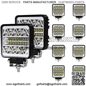 4 Inch Trucks LED Work Lights for Tractor10Pcs Square Ph-iLip LED Light Pods 15000LM Spot Flood Combo Off Road Driving LED Light Bar Waterproof for Truck Tractor UTV ATV Golf Cart