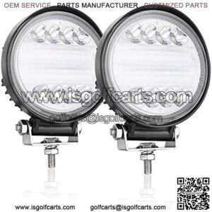 5" LED Lights Round 2PCS 144W Round Offroad Lights Combo Round Fog Lights LED Pods Round LED Work Lights Waterproof LED Driving Light for Trucks Tractor SUV UTV Bumper