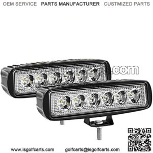 LED Light Bar 2PCS 18W 6Inch Flood LED Pods Offroad Led Work Light Driving Light Fog Light Boat Light Waterproof for SUV ATV 4WD Car Truck Golf Cart 12V 24V