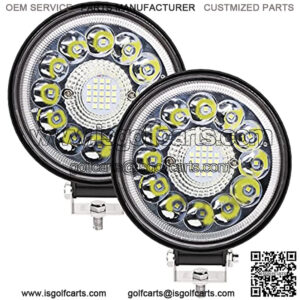 IP67 4.5inch Waterproof Spot Flood Combo LED Work Light bar,2PCS 9-36V 198W Round Driving led Light pods for Off-Road,Engineering,Logging,Motorcycles,Hunting,Fog,ForkliftLight