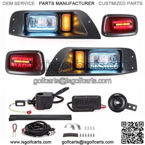 Deluxe LED Light Kit Street Legal Kit Turn Signal Switch Golf Cart EZGO TXT