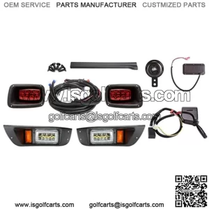 Golf Cart LED Light Kit with Turn Signal Switch & Horn Deluxe For EZGO TXT 96-13