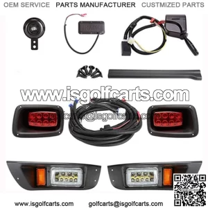 Golf Cart Deluxe LED Light Kit with Turn Signal Switch & Horn For EZGO TXT 96-13