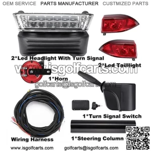Deluxe Golf Cart LED Light Kit Fit Club Car Precedent w/ Turn Signals Brake 12V
