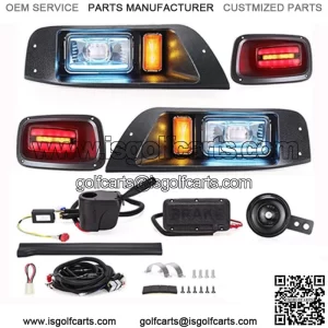 Deluxe LED Light Kit For EZGO TXT Street Legal Kit Turn Signal Switch Golf Cart