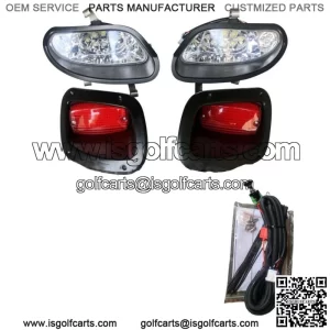 EZGO TXT T48 Golf Cart Full LED Headlight Kit with LED Tail Lights 2014-Up