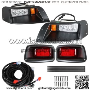 Adjustable Full LED Light Kit 12V Headlight & Tail Light For EZGO TXT 1996-2013