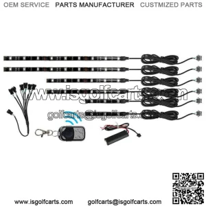 6Pcs Golf Cart LED Lighting Under Glow Light Neon Kit for Caddy Club Car EZGO