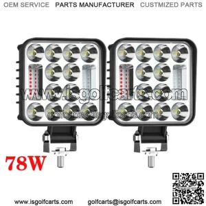 2x 4" LED Work Light Bar Spot Flood Lamp For Club Car EZGO Yamaha Golf Cart Kart