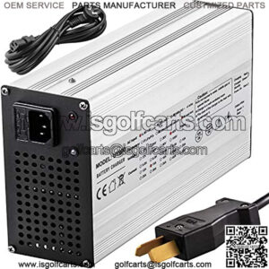Golf Cart Battery Charger 36V Club Car Charger 18A Golf Cart Electric Charger Splayed Plug/LED Club Car Battery Charger Aluminum Shell Power Wise Golf Cart Battery Charger for Ez Go Yamaha