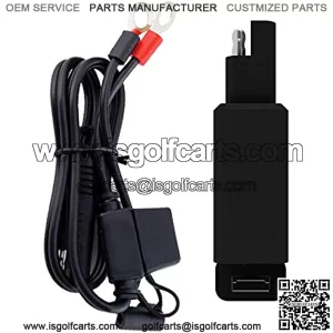 Battery Tender Ring Terminal Accessory Cable and USB Charger Adaptor: Battery Cord & 2.1 AMP USB Charging Adaptor for Mobile Devices - for Motorcycles, Golf Carts, ATVs - Quick Disconnect - 081-0174