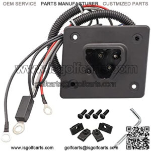 EZGO RXV 48 Volt Charger Receptacle with Wire / 3-Pin Triangle Charger Plug Handle EZGO Charging Port OEM#604321 611219 602529 Golf Cart